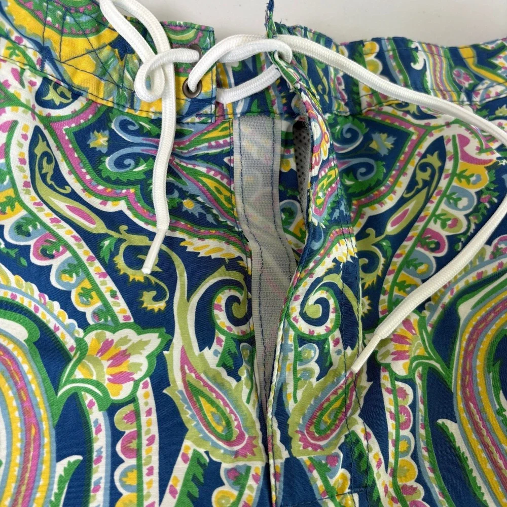 Polo Ralph Lauren Swim Trunks Mens XXL Blue Green Pink Paisley Board Shorts